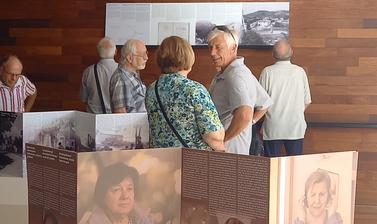 Image depicts visitors inside the ISTROX Lapidarium exhibition.