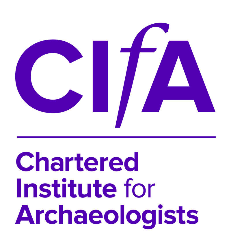 The logo of the Chartered Institute for Archaeologists consists of the initials in capital purple letters. 'for' is in small italics 