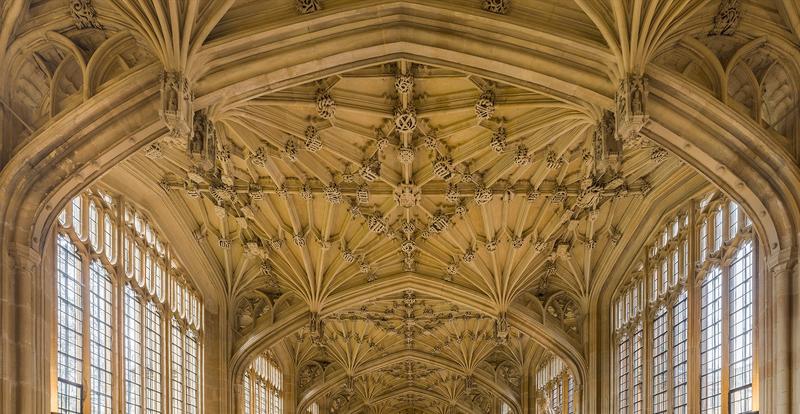 The interior roof of the Bodleian Library’s Divinity School