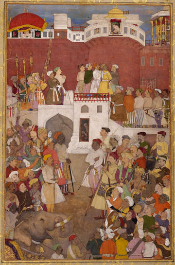 25 abul hasan emperor jahangir at the jharoka window of the agra fort ca 1620 aga khan museum cropped