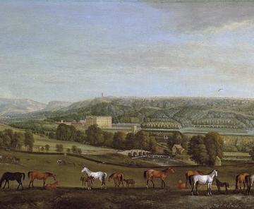 a panoramic view of chatsworth house and park by pieter tillemans 1684 1734
