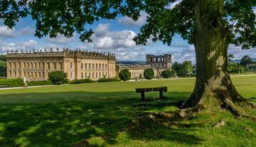 Chatsworth house from its garden. 