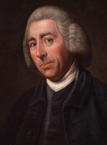 Portrait of Lancelot Capability Brown looking straight at the viewer