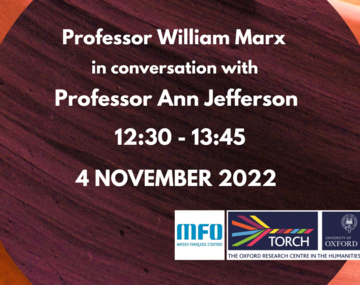 Prof William Marx in conversation with Prof Ann Jefferson