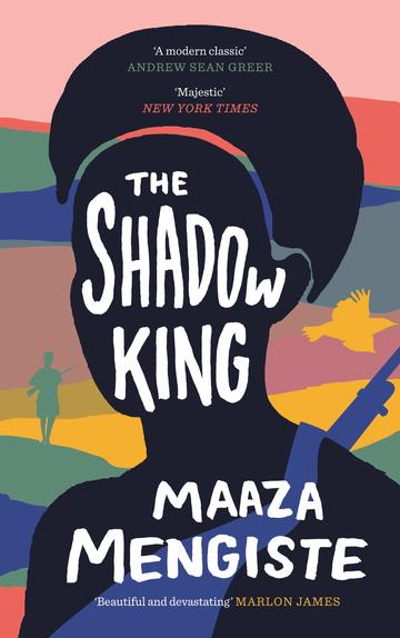 The Shadow King book cover, colourful image of woman