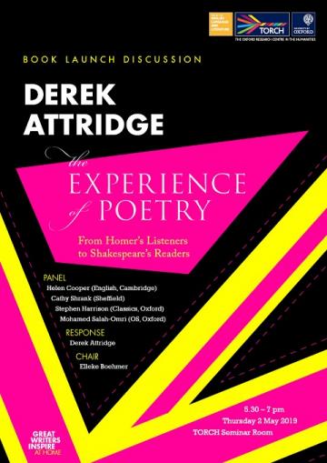 Derek Attridge Book Launch Poster