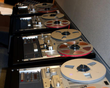 A series of studier tape recorders