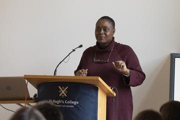 Hilary Carty speaks as part of ‘Women Making History: The Leaders of Today’ at the Women & Power conference © Stuart Bebb