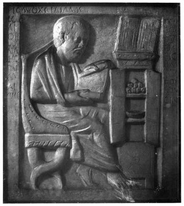greco roman physician in his study plaster cast in w h m m wellcome m0001579