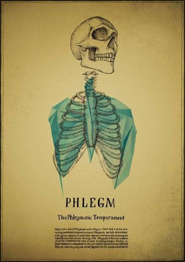 Illustration of a skull and ribcage, with a blue overlay on the ribcage