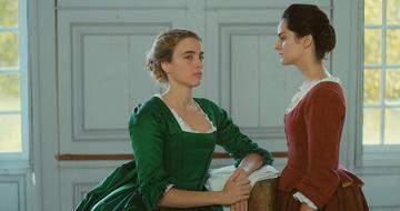 Still from the film 'Portrait of a Lady on Fire' showing two women in conversation