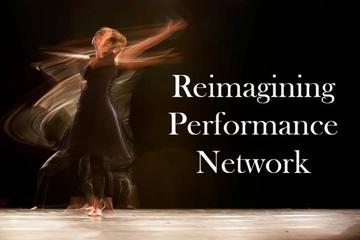 RPN logo - a moving dancer in a black outfit on a stage against a black background, with white text 'Reimagining Performance Network'
