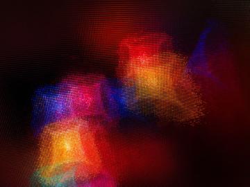 squares of blurry coloured light