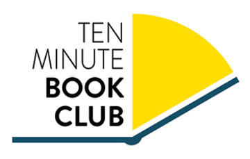 The Ten Minute Book Club logo, image of book and clock