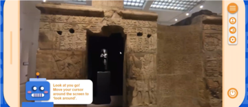 looking at a recontructed near-eastern tomb