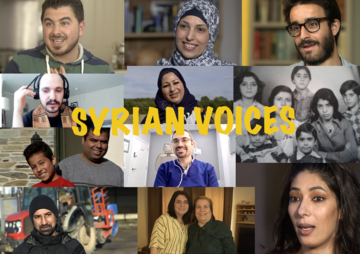 collage of different people involved with Syrian Voices project