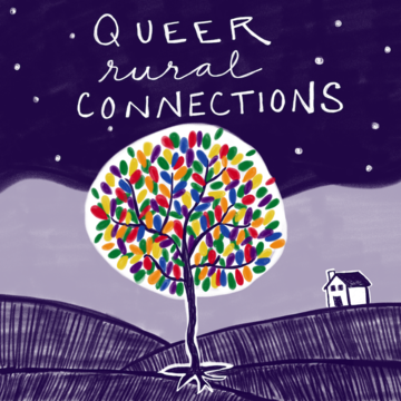 qrx square social promo queer rural connections text