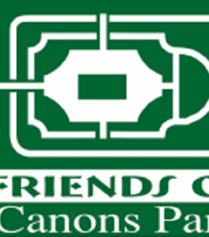 Friends of Canons Park Logo depicting the schematic outline of King George V. Memorial Gardens.