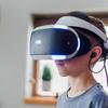 Kid wearing VR headset