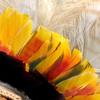 Top of a headress from south america - yellow coloured made of reeds