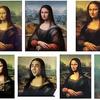 different images of the Mona Lisa with different shades and faces
