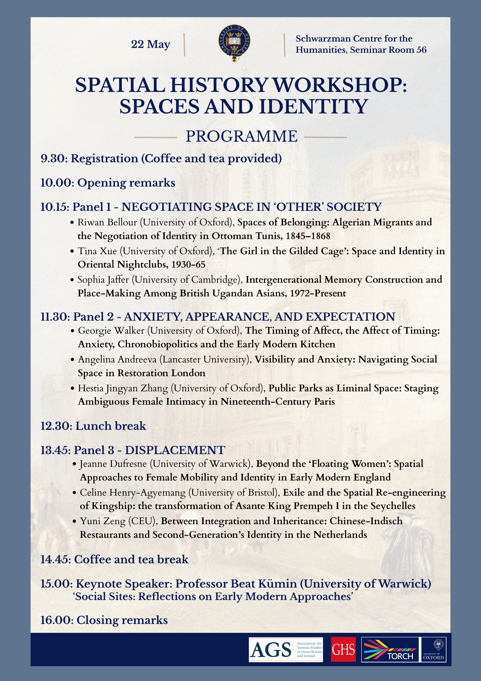 program spatial history workshop