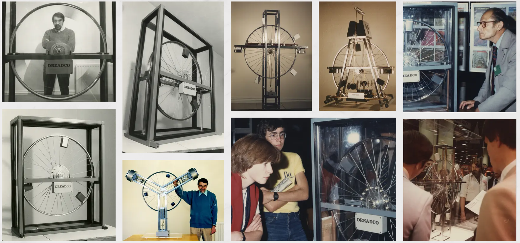 Selected images documenting different Perpetual Motion Machine sculptures and previous public displays